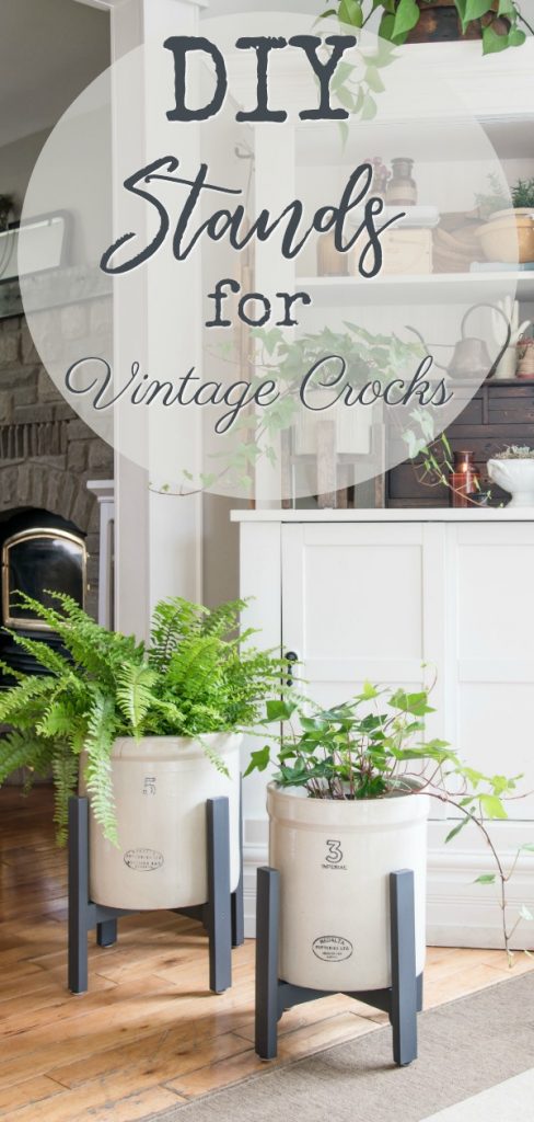 DIY Stands for Vintage Crocks - Cozy Living | Vinyet Etc