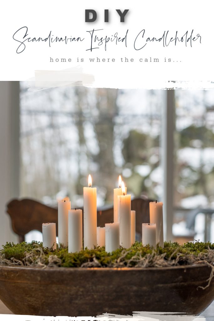 DIY Scandinavian Inspired Candleholder with moss - Vinyet Etc