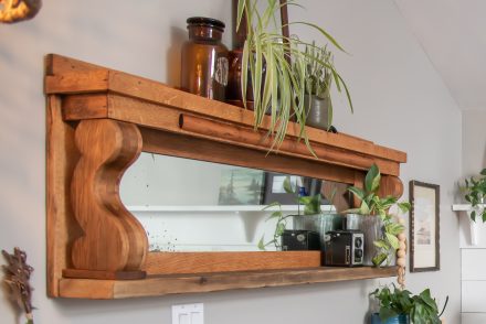 Antique Hutch Mirror Repurposed Shelf - Vinyet Etc