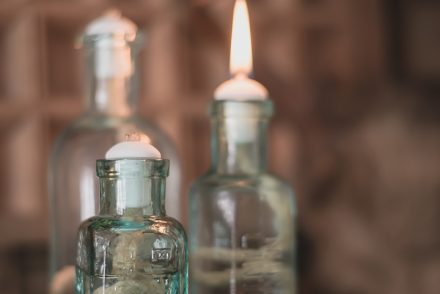 DIY Oil Lantern using Vintage Bottles